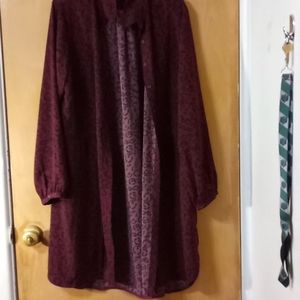 Black and red button-up dress